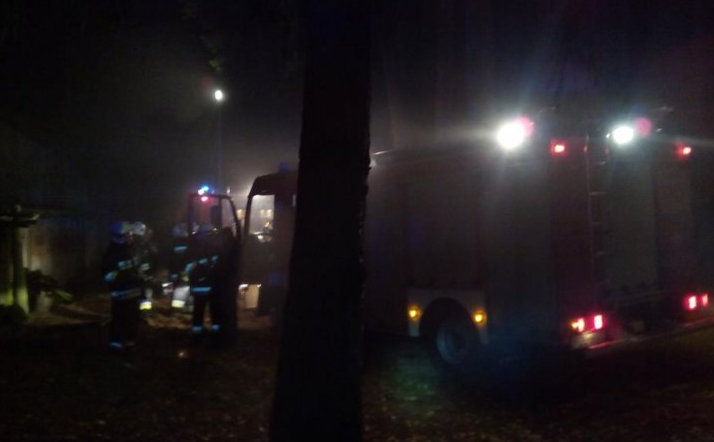 pożar leśniczówki - OSP w Krajence
