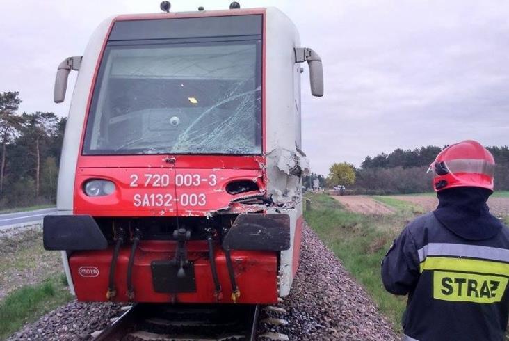 rozbity szynobus - maszynista bohater - Koleje Wielkopolskie