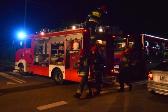 wyciek gazu akcja nocna strażaków - Straż Pożarna Leszno