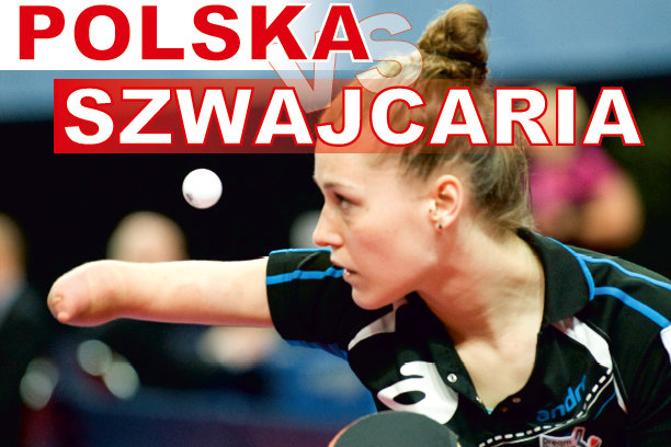 mecz tenisa stołowego polska-szwajcaria plakat - POSiR Poznań