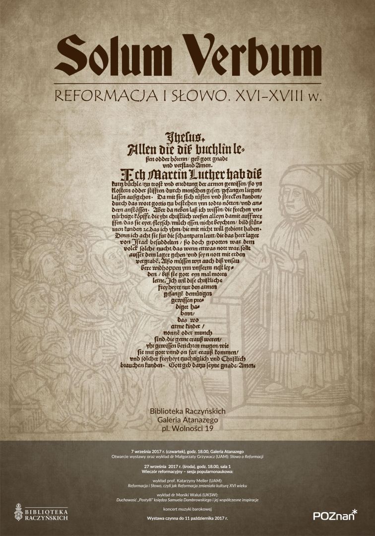 reformacja solum verbum - Biblioteka Raczyńskich w Poznaniu