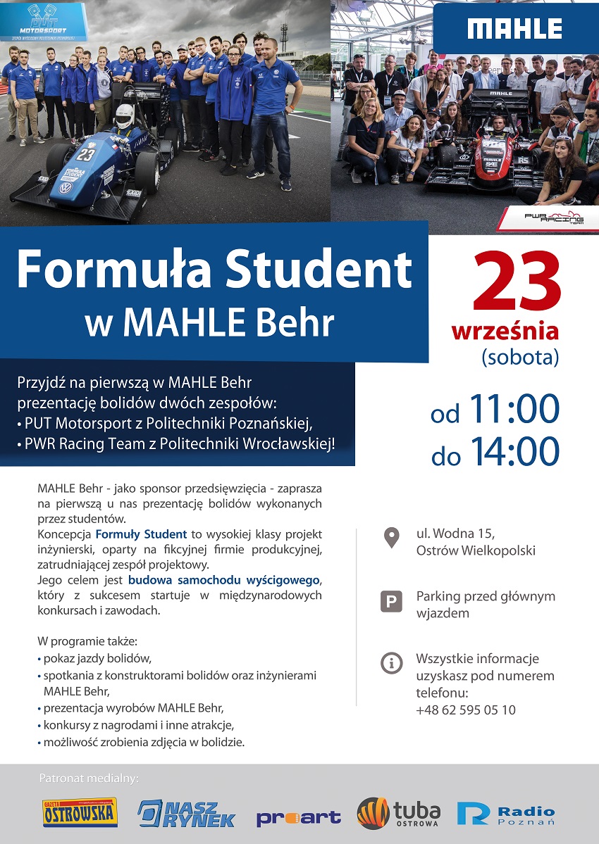 Plakat_MAHLE_Formuła Student - Materiały prasowe