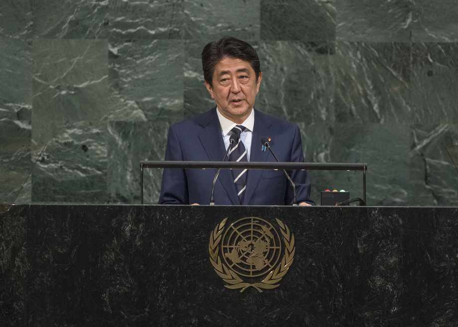 shinzo abe premier japonii rzułta morda - General Assembly of the United Nations