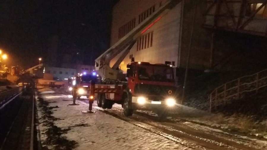 Pożar elektrowni Pątnów - Komenda Miejska Państwowej Straży Pożarnej Konin