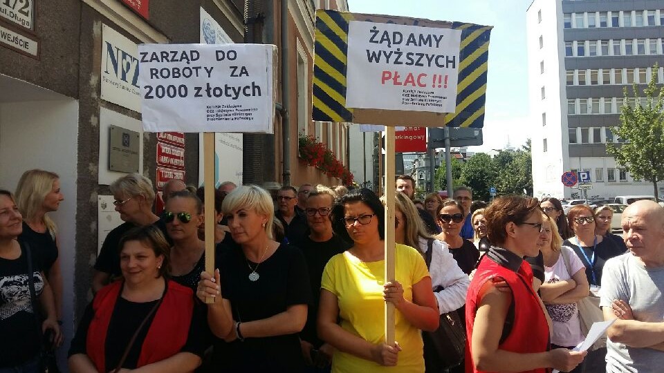 protest pracowników niemedycznych poznań długa - Magdalena Konieczna
