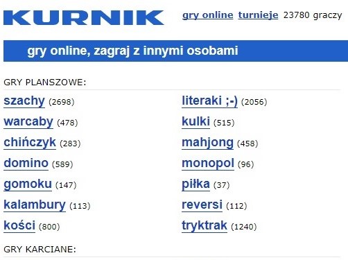 kurnik portal z grami - Screen: www.kurnik.pl