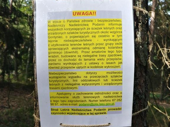 Nadleśnictwo Podanin zamyka cześć lasu dla rowerzystów - Przemysław Stochaj