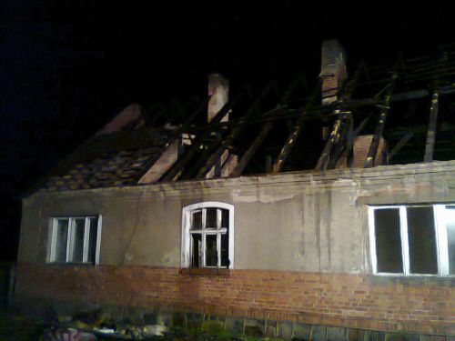 Pożar domu w Obornikach - Straż Pożarna/Poznań