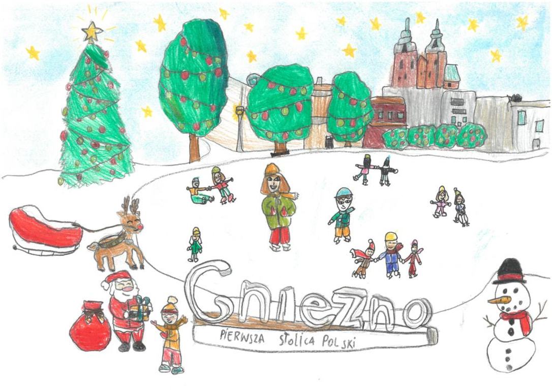gniezno kartka świąteczna miasta  - Zuzanna Grajczak ze Szkoły Podstawowej Milenium