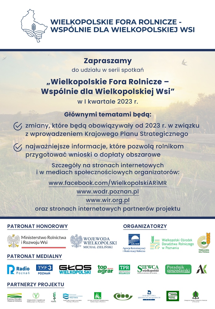 Wielkopolskie Fora Rolnicze – Wspólnie dla Wielkopolskiej Wsi - Organizator
