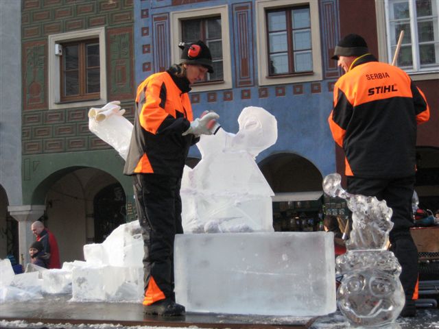 Betlejem Poznańskie, rzeźby lodowe, dzień drugi - 2011 - Magda Konieczna