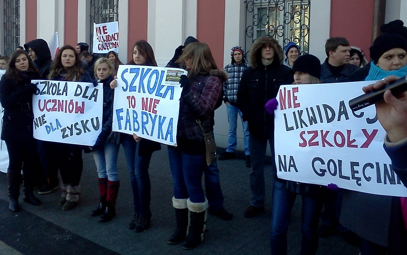 Protest ws. szkoły na Golęcinie - Adam Michalkiewicz