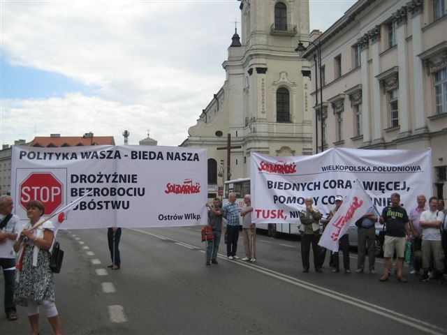 Demonstracja Solidarności w Kaliszu - Danuta Synkiewicz