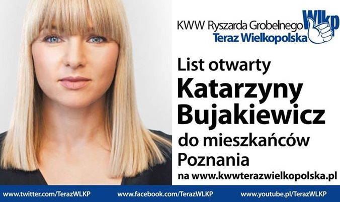 kasia bujakiewicz plakat wyborczy - KW Teraz Wielkopolska