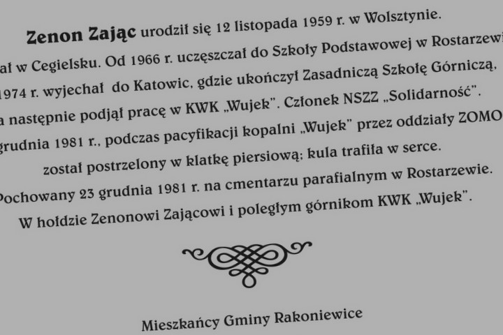 tablica zenon zając - Gmina Rakoniewice