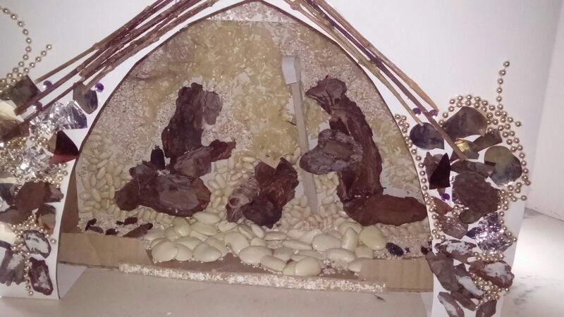 szopka bożonarodzeniowa z fasoli - Emilia Chudzińska