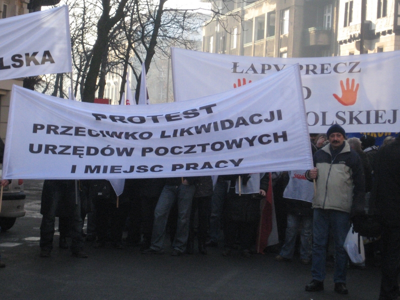 Demonstracja pocztowców ws. zwolnień - Aleksandra Włodarczyk