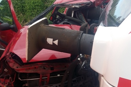 rozbite auto - Straż Pożarna Wolsztyn