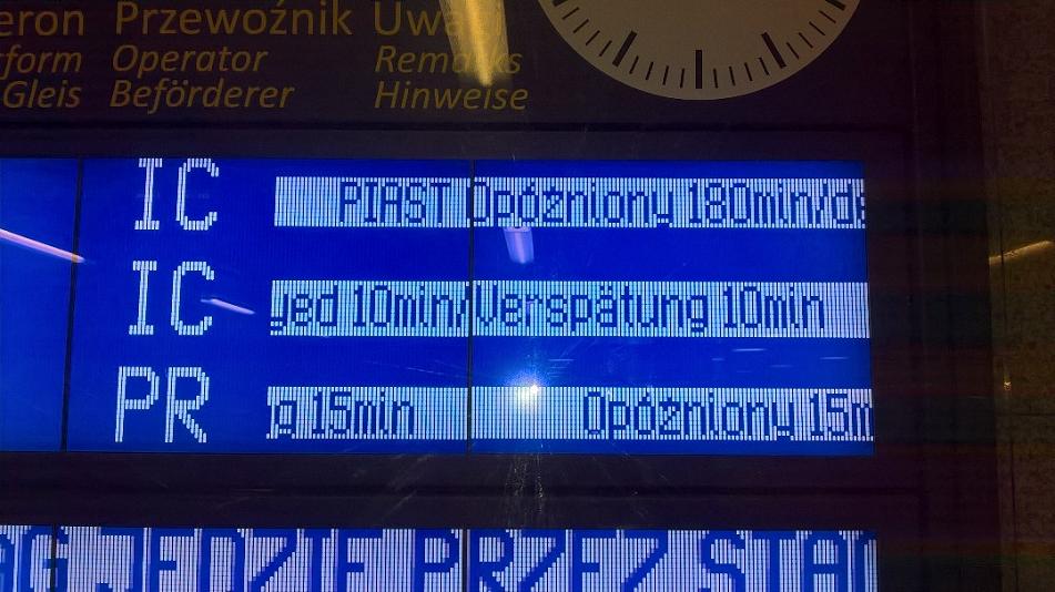 Poznań opóźnienia Pociągi