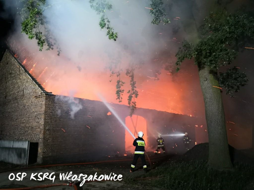 pożar stodoły - OSP Włoszakowice