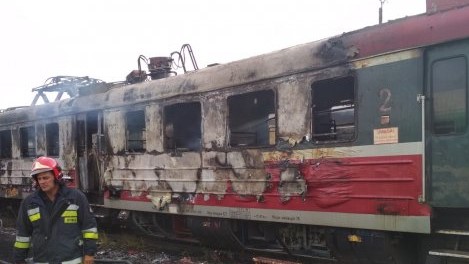 Pożar wagonów Leszno -  archiwum KM PSP Leszno   