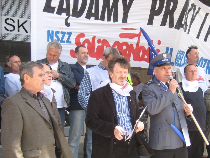 Solidarność - demonstracja pod urzędem wojewódzkim - Jacek Kosiak