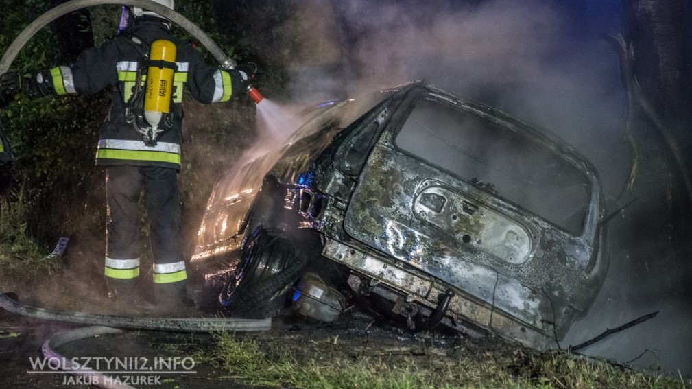 auto pożar wolsztyn uratowany - wolsztyn112.info/Jakub Mazurek