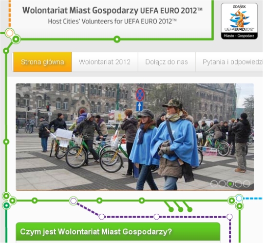 Wolontariat na Euro - strona www - www.WolontariatMiejski2012.pl
