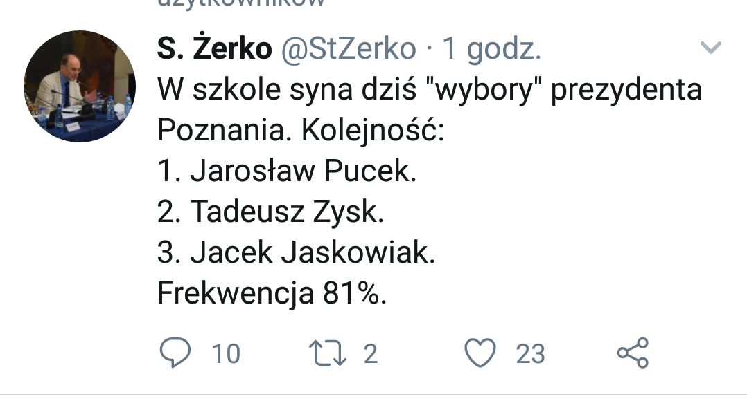wybory w szkole na prezydenta - TT: Stanisław Żerko