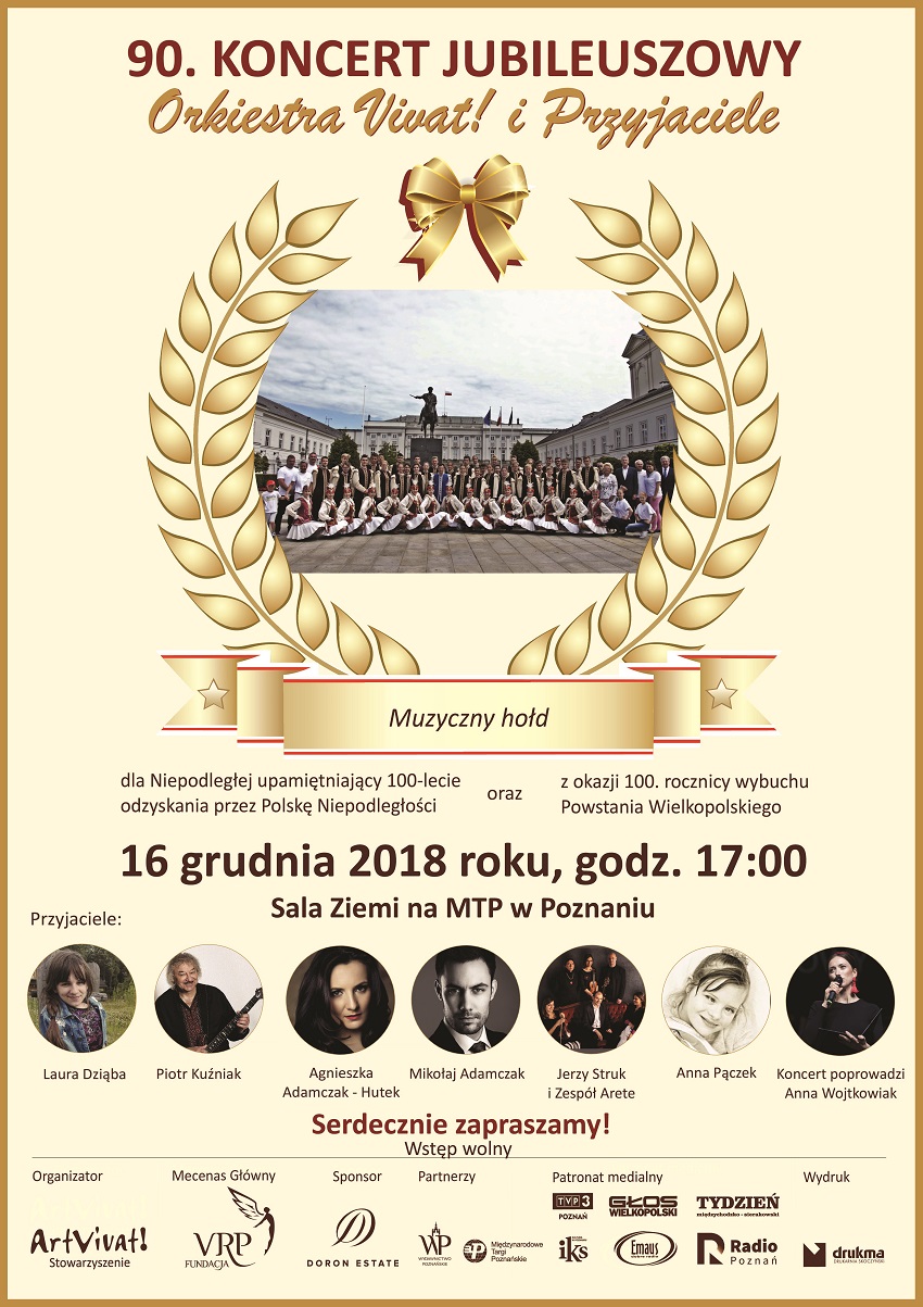 koncert jubileuszowy orgistra Vivat! plakat - Materiały prasowe