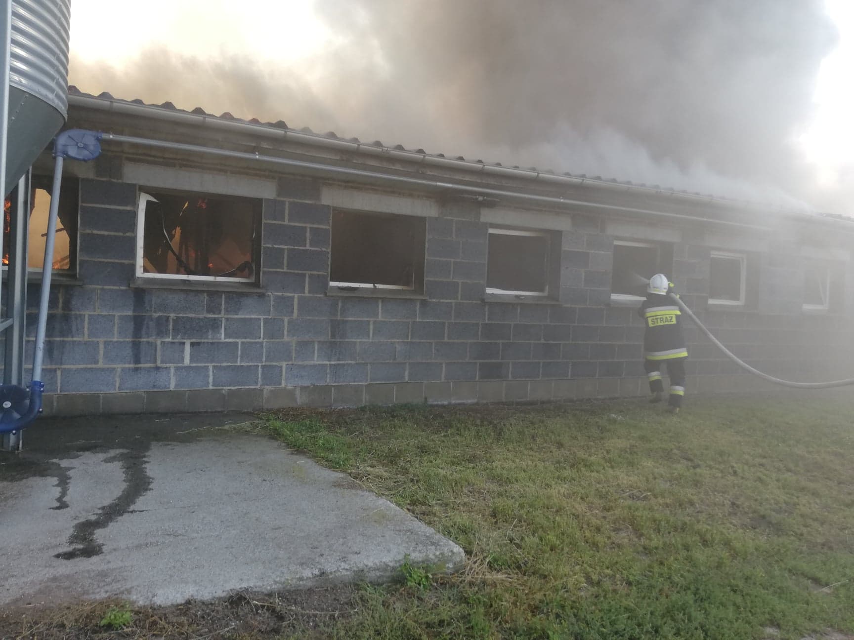 pożar chlewni w chwaliszewie - PSP Krotoszyn