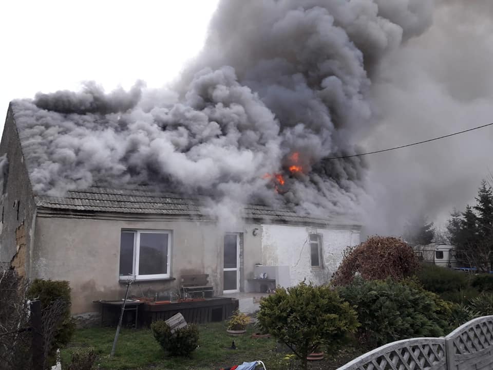 pożar domu Niemczyn - OSP Damasławek