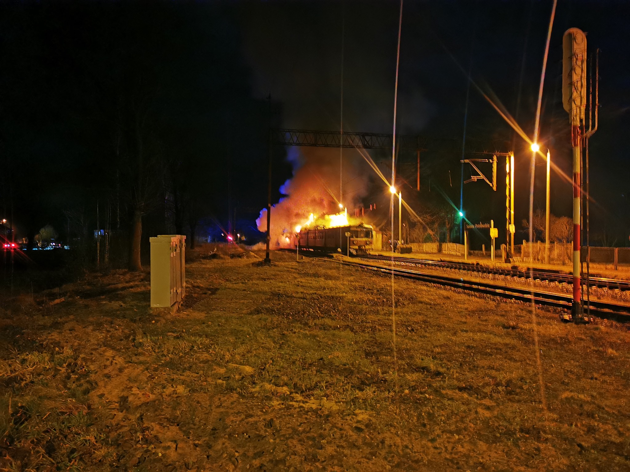 pożar pociągu ostrów - Kacper - Facebook