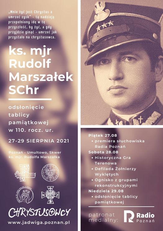 Odsłonięcie tablicy pamiątkowej – ks. mjr Rudolf Marszałek - Organizator