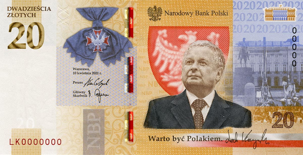 20-zl-Lech-Kaczynski---banknot-kolekcjonerski