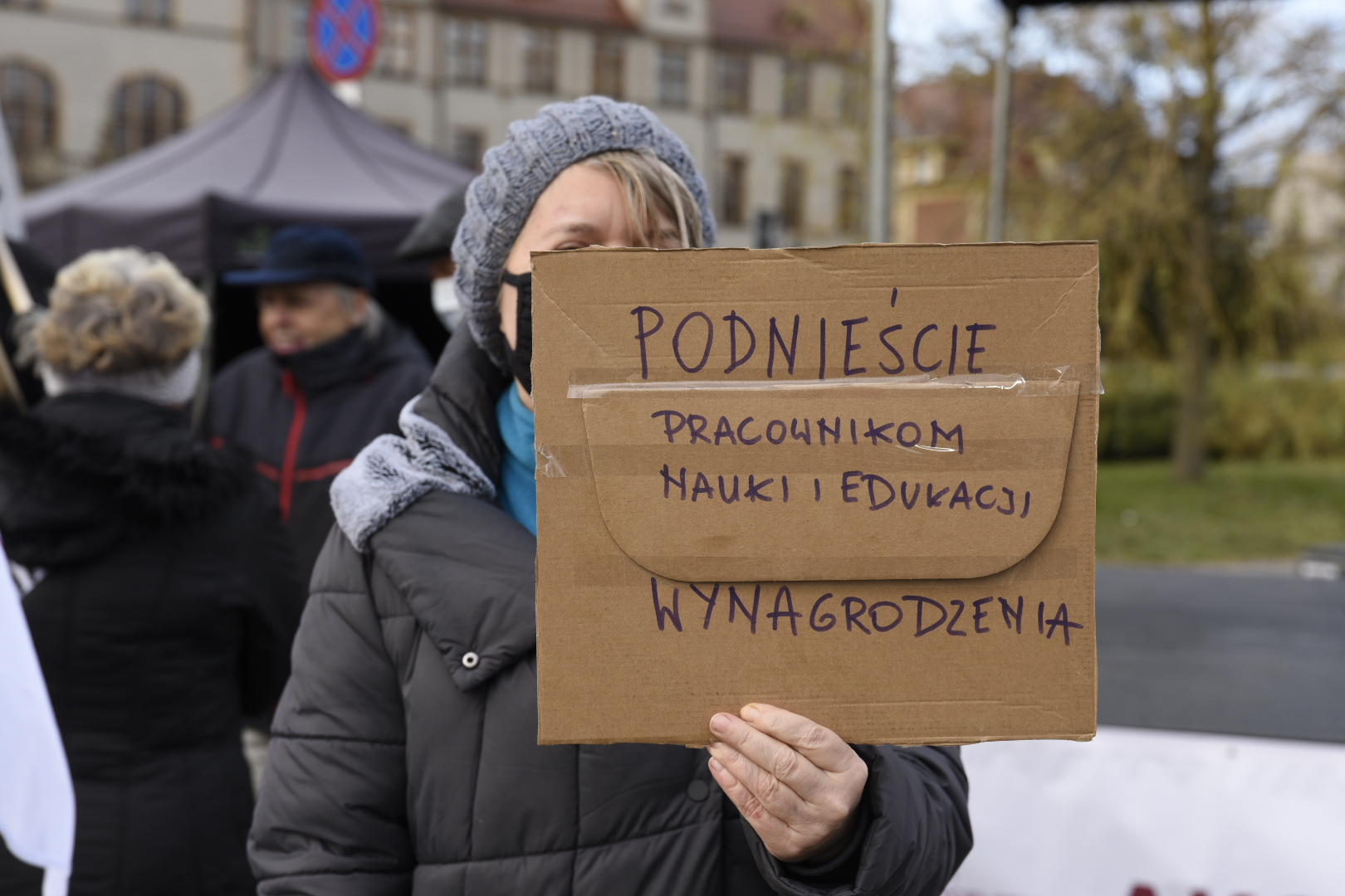protest wykładowców znp plac mickiewicza - Wojtek Wardejn - Radio Poznań