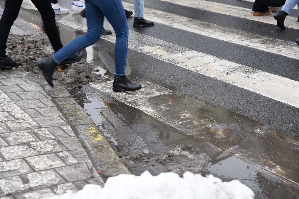 odwilż sople sopel śnieg na dachu ślisko  - Wojtek Wardejn