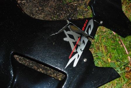 Honda CBR 1100 spalona - Policja/Złotów