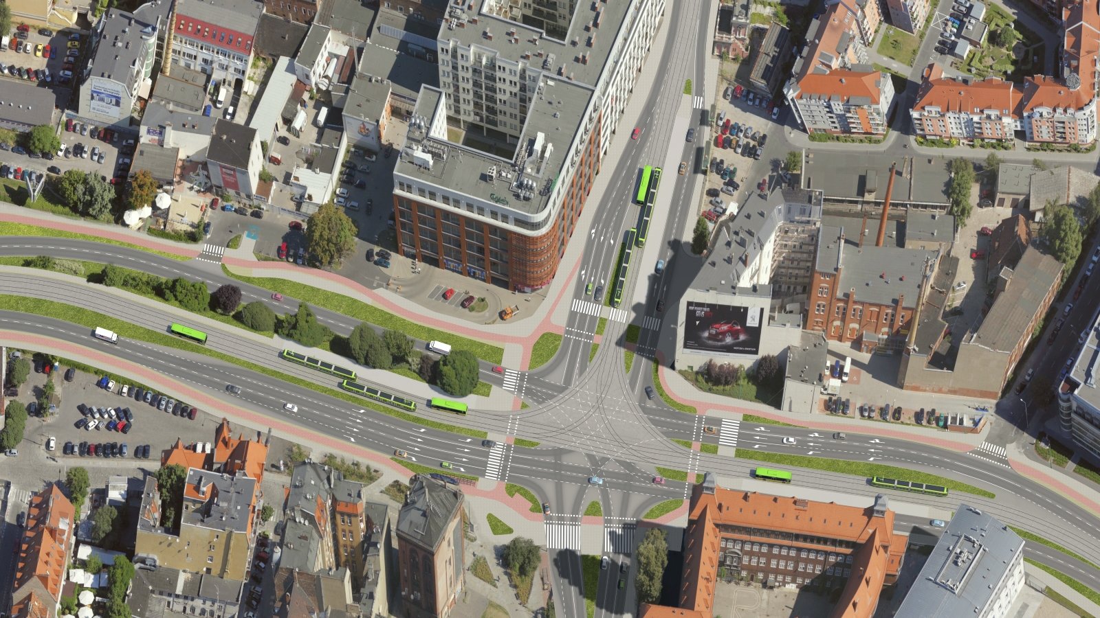 Poglądowa wizualizacja II etapu trasy tramwajowej na Naramowice - UMP