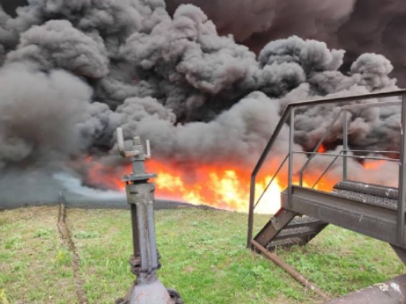 wojna ukraina pożar - Serhij Hajdaj