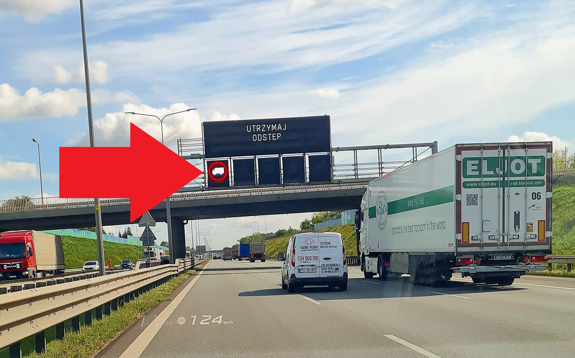 zakaz wyprzedzania lewym pasem dla ciężarówek a2 - MotoSygnały