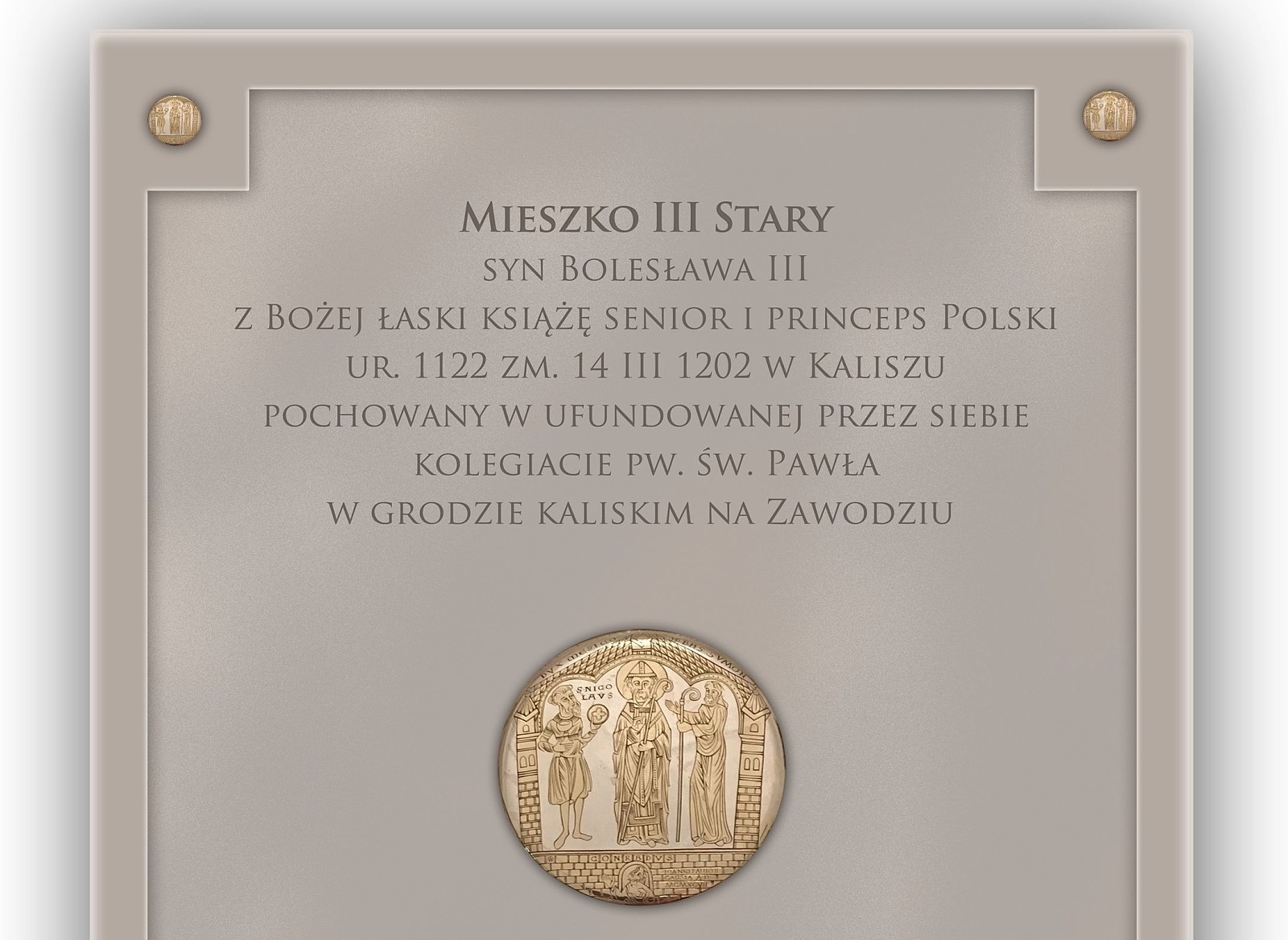  epitafium poświęcone Mieszkowi III Staremu - UM Kalisz