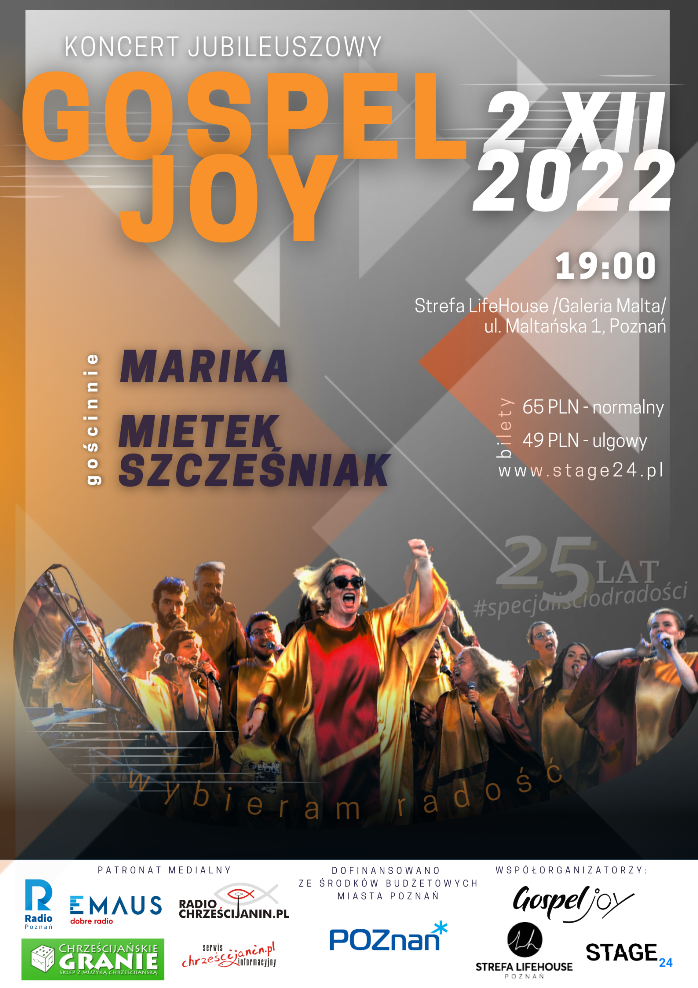 „Wybieram radość” – koncert jubileuszowy Gospel Joy - Organizator