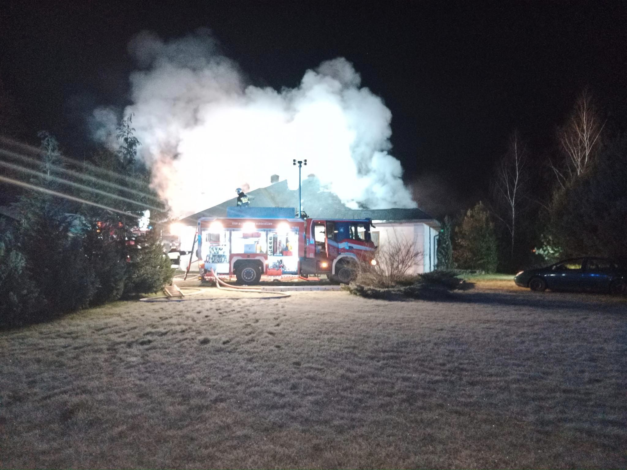 pożar domu kamionka - OSP Kleczew