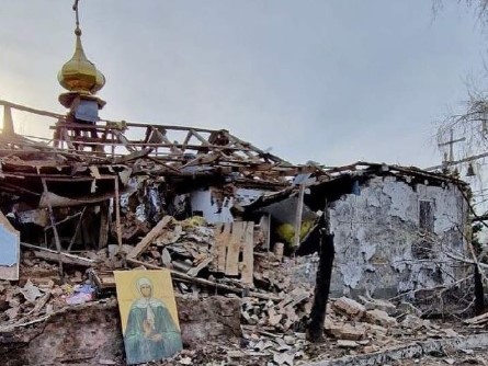 zniszczona cerkiew ukraina - DSNS