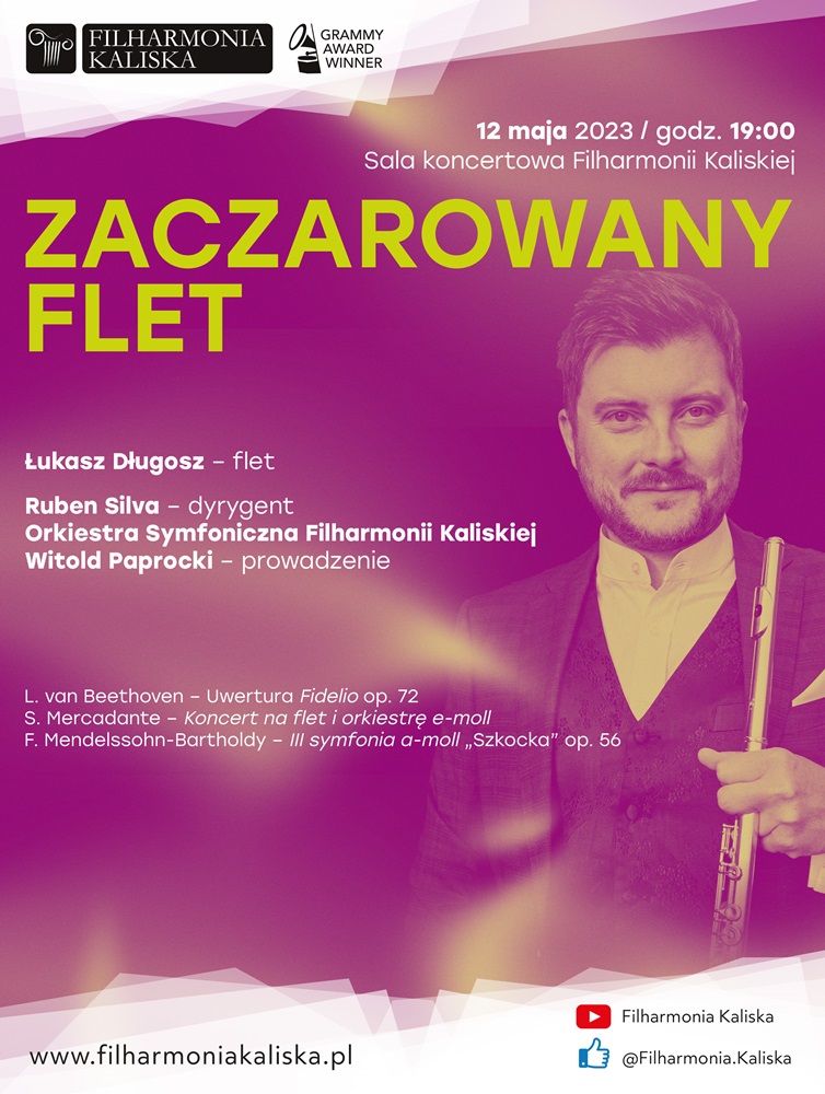 „Zaczarowany flet” – Łukasz Długosz w Filharmonii Kaliskiej - Organizator