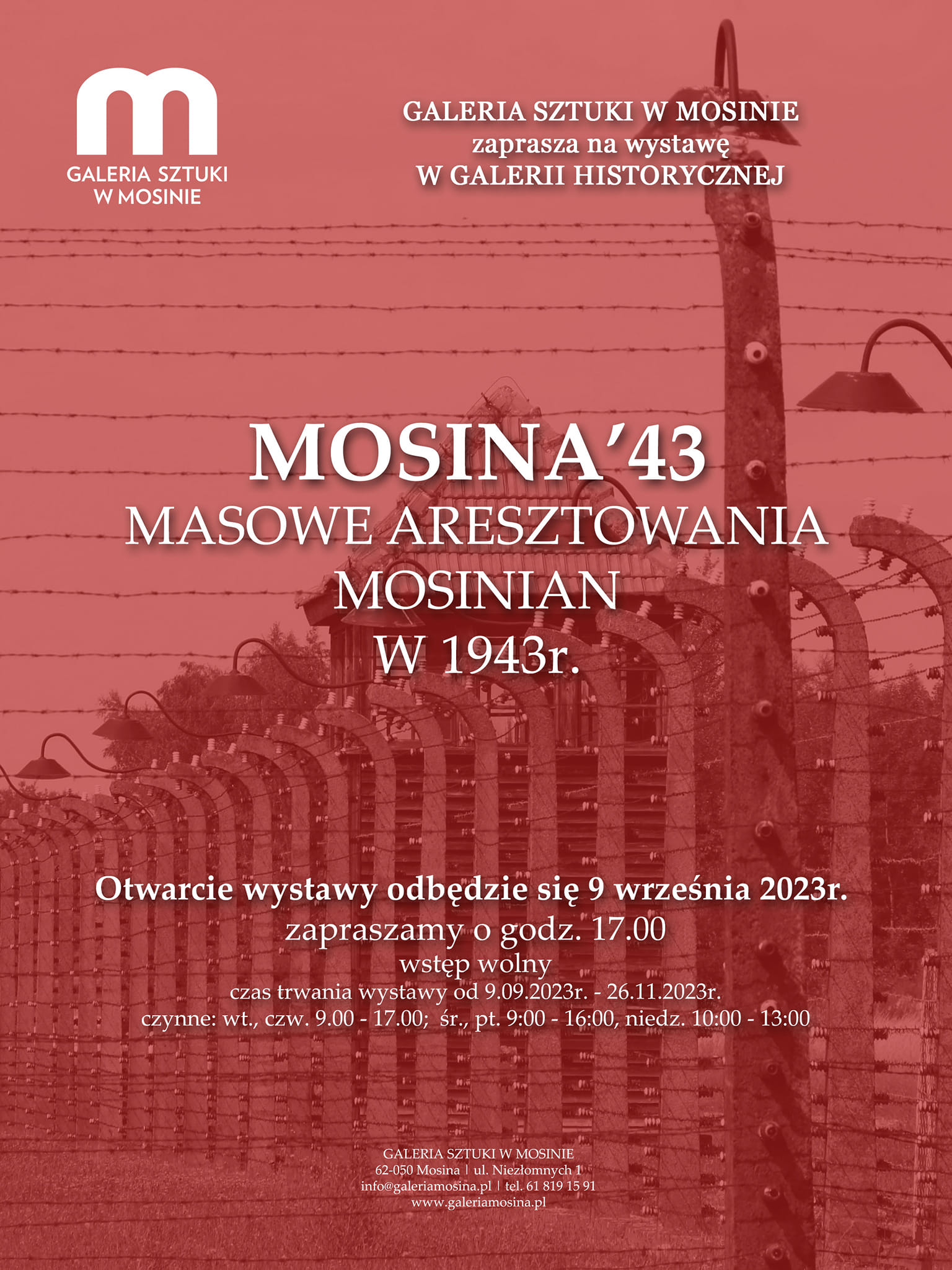 Mosina `43. Masowe aresztowania Mosinian w 1943 r. - Galeria Sztuki w Mosinie
