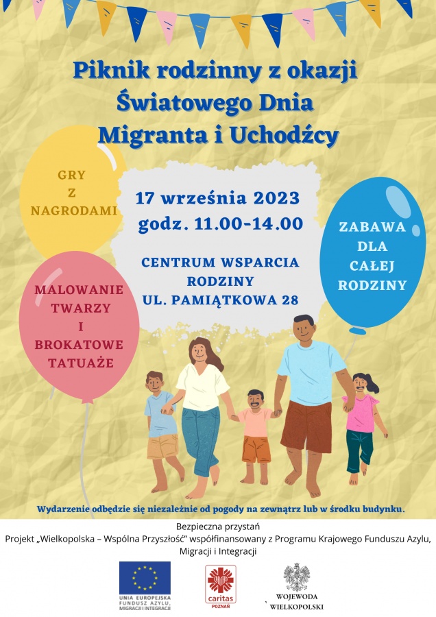 Piknik rodzinny z okazji Światowego Dnia Migranta i Uchodźcy - Caritas Poznań