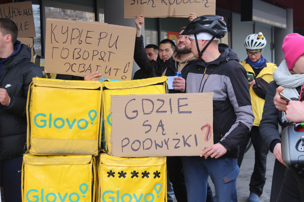 protest glovo - Leon Bielewicz  - Radio Poznań