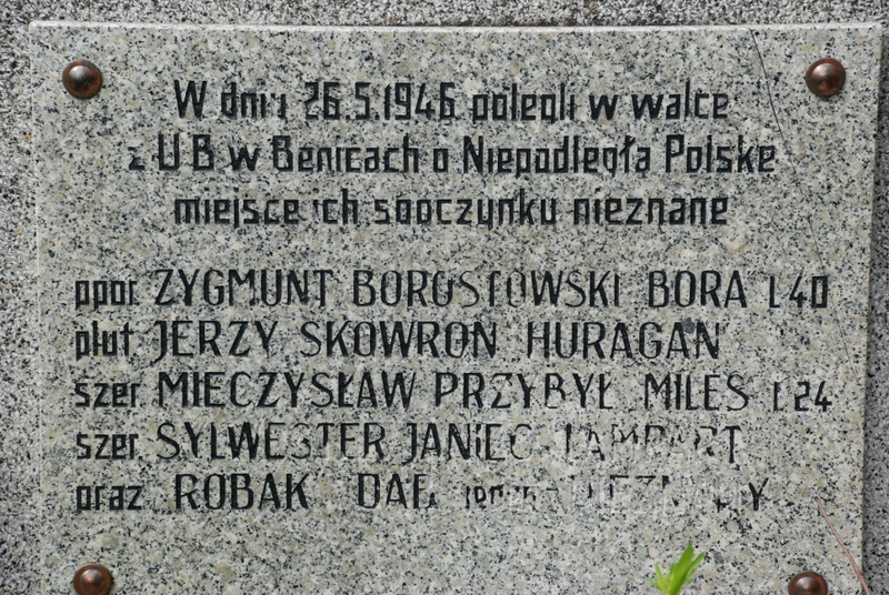 Oddział Bory - grób - lewa strona - Oddział Bory - grobowiec - Archiwum IPN